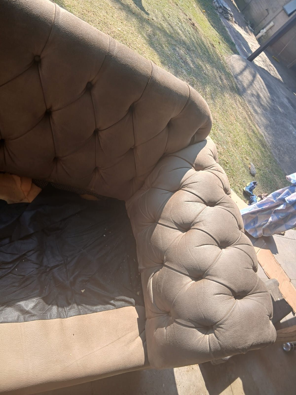 Couch cleaning project before treatment